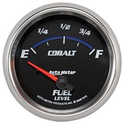 COBALT 2-5/8" FUEL LEVEL 0-90 OHMS, SHORT SWEEP ELECT. AUTO METER - 7914