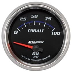 COBALT 2-5/8" OIL PRESSURE 0-100PSI, SHORT SWEEP ELECTRIC AUTO METER - 7927