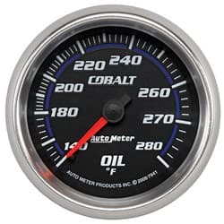 COBALT 2-5/8" OIL TEMP GAUGE 140-280Â°F, MECHANICAL, 6FT AUTO METER - 7941