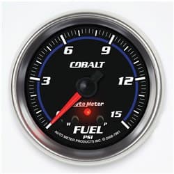 COBALT 2-5/8" FUEL PRESSURE 0-15PSI, FULL SWEEP ELECTRIC AUTO METER - 7961