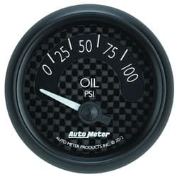 GT SERIES 2-1/16" OIL PRESSURE 0-100PSI, SHORT SWEEP ELECTRIC AUTO METER / 8027