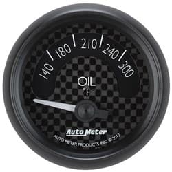 GT SERIES 2-1/16" OIL TEMP 140-300Â°F, SHORT SWEEP ELECT. AUTO METER / 8048