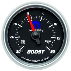 2-1/16" MECH BOOST/VAC 30PSI BLUE MOPAR LOGO, BLACK FACE AUTOMETER / 880012