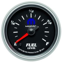 2-1/16" PROGRAMABLE FUEL LEVEL BLUE MOPAR LOGO, BLACK FACE AUTOMETER / 880013