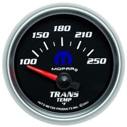 2-1/16" TRANS TEMP 100-250F BLUE MOPAR LOGO, BLACK FACE AUTOMETER / 880019