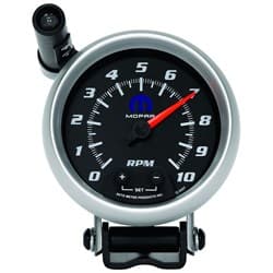 3-3/4" SHIFT LITE TACH 10,000 BLUE MOPAR LOGO, BLACK FACE AUTOMETER / 880023