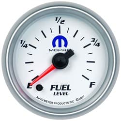 2-1/16" PROGRAMABLE FUEL LEVEL BLUE MOPAR LOGO, WHITE FACE AUTOMETER / 880027