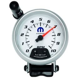 3-3/4" SHIFT LITE TACH 10,000 BLUE MOPAR LOGO, WHITE FACE AUTOMETER / 880037