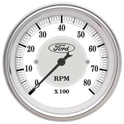 3-1/8" IN DASH TACHO 8,000RPM FORD HOTROD STYLE, WHITE FACE AUTOMETER / 880088