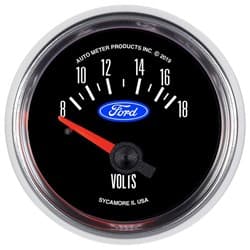 2-1/16" VOLTMETER 8-18V FORD, CHROME BEZEL, ELECTRIC AUTOMETER / 880823