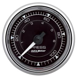 CHRONO CHROME 2-1/16" OIL PRESSURE, 0-100PSI, MECHANICAL AUTOMETER / 9721