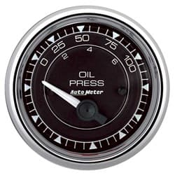 CHRONO CHROME 2-1/16" OIL PRESSURE 0-100PSI, SS ELECTRIC AUTOMETER / 9127