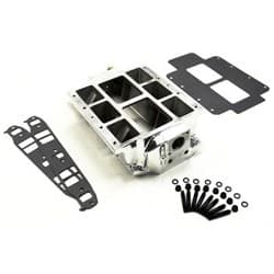SBC BLOWER MANIFOLD, SATIN LARGE PORT TBS - 2533