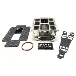 SBC BLOWER SATIN MANIFOLD COMPETITION LARGE PORT TBS - 2536