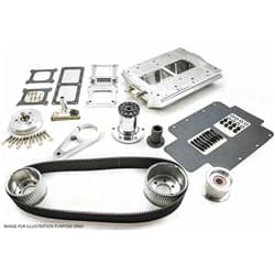 LS BLOWER KIT, CARBY, BLACK BILLET CATHEDRAL PORT MANIFOLD TBS / 2631-BLK