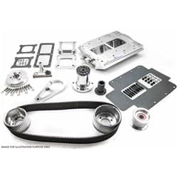LS BLOWER KIT, BLACK ANODIZED RECTANGLE PORT MANIFOLD, CARBY TBS / 2633-BLK