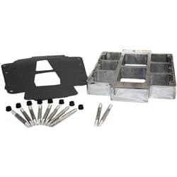TBS 2" BLOWER SPACER / RISER POLISHED, INCL STUDS & GASKETS TBS - 5022