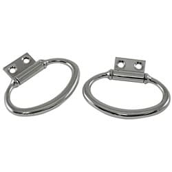 1933-34 FORD DOOR PULL INSIDE HANDLES - CHROME CAST STEEL BOB DRAKE - 40-702420-A