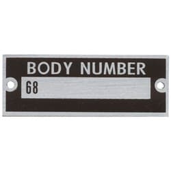 1936 FORD BODY NUMBER PLATE EACH BOB DRAKE - 68-14002