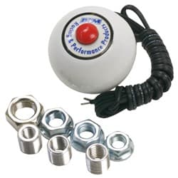 B&M UNIV.SHIFTER KNOB W/BUTTON (WHITE)FOR TRANS BRAKE ETC B&M - 46112