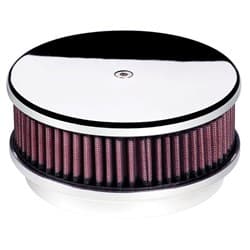 BILLET AIR CLEANER ROUND 6-3/8 SMOOTH POLISHED W/KN ELEMENT BILLET - 15129