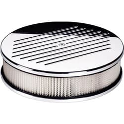 AIR CLEANER RIBBED ROUND 10X3 POLISHED BILLET - 15220