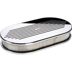 MILLED AIR CLEANER LARGE OVAL POLISHED 15"L X 8-1/2 WX3H BILLET - 15420