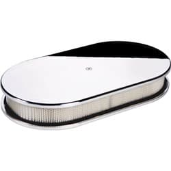 PLAIN  LARGE OVAL AIR CLEANER SINGLE - POLISHED BILLET ALUM BILLET - 15429