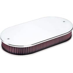 PLAIN AIR CLEANER DUAL CARB POLISHED K&N15LX8-1/2WX3H BILLET - 15529