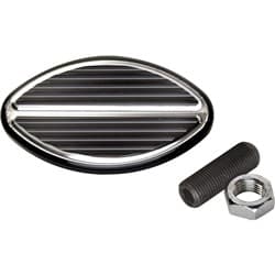 BILLET BRAKE PAD OVALSHAPE BLK  UNIVERSAL MOUNT BILLET - 199335