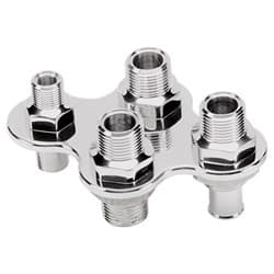 BILLET BULKHEADS HEATER 4 PORT PUSH-ON HOSES/AC SCREW ON BILLET - 66925