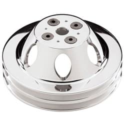 BBC WATER PUMP PULLEY SHORT 2V GROOVE POLISHED SWP BBC BILLET - 82220