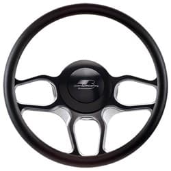 STEERING WHEEL 14 WIN LITE BLK CONTRAST CUT NEED 14" WRAP BILLET - BC30102