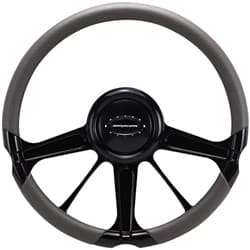 BILLET STEERING WHEEL INVADER 14" BLACK ANODIZED BILLET - BLK29252