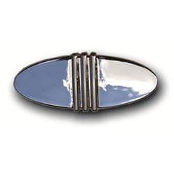 BRAKE PEDAL PAD ELLIPTICAL RIBBED CHROME CLAYTON - BP-304