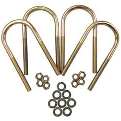 ROUND U-BOLTS, 2.50" x 7" LONG SET OF 4 WITH NUTS & WASHERS CALVERT / UR250X70