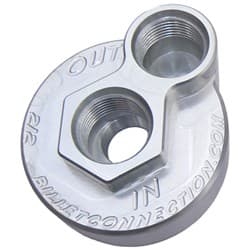 LATE MODEL FORD BLOCK ADAPTER -12 ORB INLET & OUTLET. CLEAR CLEARVIEW - 212