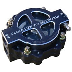 4" HI-FLOW OIL FILTER -12 115 MICRON BLACK ANODIZED CLEARVIEW -  410-115-B