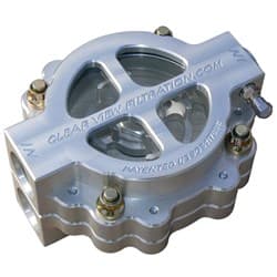 4" HI-FLOW OIL FILTER -12 115 MICRON CLEAR ANODIZED CLEARVIEW -  410-115