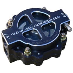 4" HI-FLOW OIL FILTER -12 60 MICRON BLACK  ANODIZED CLEARVIEW -  410-60-B