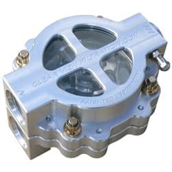4" HI FLOW DRY SUMP OIL FILTER -16 115 MICRON CLEAR ANODIZED CLEARVIEW -  445-115