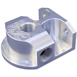 CVR BILLET OIL FILTER MOUNT FIRE WALL MOUNT 1/2" NPT CHEV CVR - OFM61