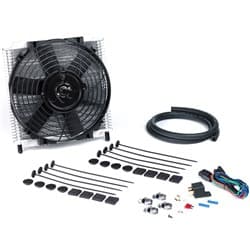 TRANS COOLER w / 10" FAN 3/8" PUSH-ON FITTINGS DC / DC691
