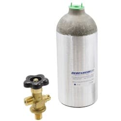 DEDENBEAR 2.5lb. CO-2 BOTTLE & VALVE ONLY. 4.375" = 111MM DEDENBEAR - AB25V