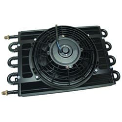 DYNO-COOL TRANS COOLER & FAN 17.5" x 10.25" x 3.75", -6AN DERALE - 12733