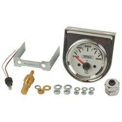 LIGHTED BLACK ON WHITE 2-1/16" ELECTRIC OIL TEMPERATURE GAUGE DERALE - 13009