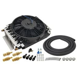 REMOTE TRANS COOLER & FAN KIT -6AN 11.5" x 15.75" x 5.0" DERALE - 13900