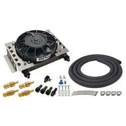 REMOTE TRANS COOLER & FAN KIT -6AN, 12.75" x 9.375" x 4.312" DERALE - 13950