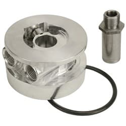 SANDWICH ADAPTER, 13/16"-16 SBC & BBC RECESSED OIL LANDING DERALE - 25720