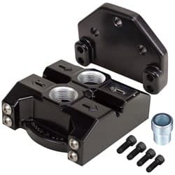 REMOTE FILTER MOUNT, 3/4"-16 -10AN ORB TOP PORTS, BLACK DERALE - 35708